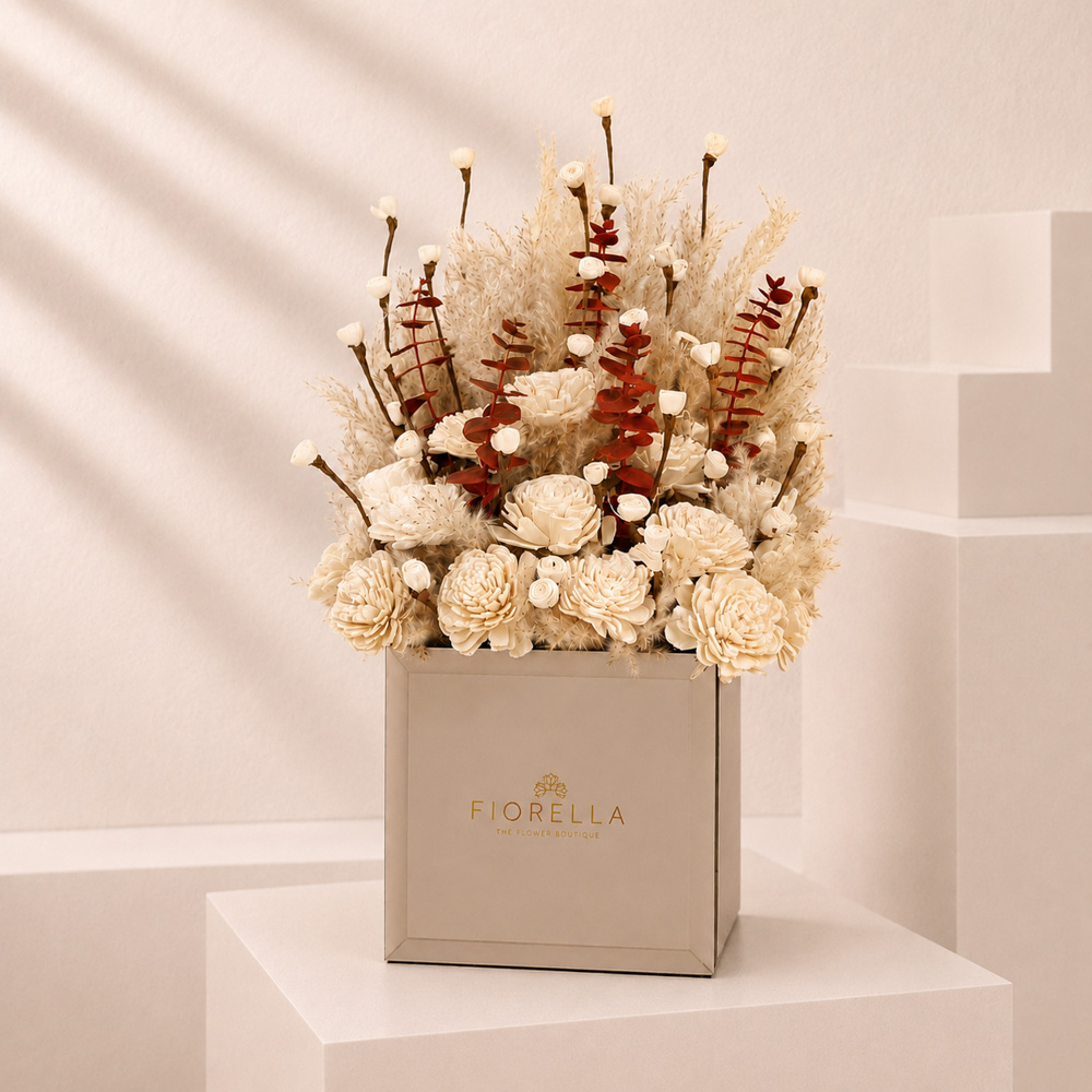 MIRROR CUBE - DRIED FLOWERS